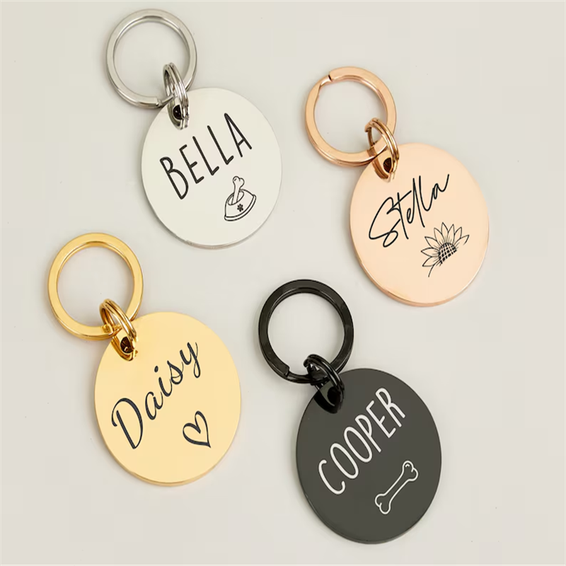 Pet Portrait Custom - Tag ID hewan peliharaan ukiran dua