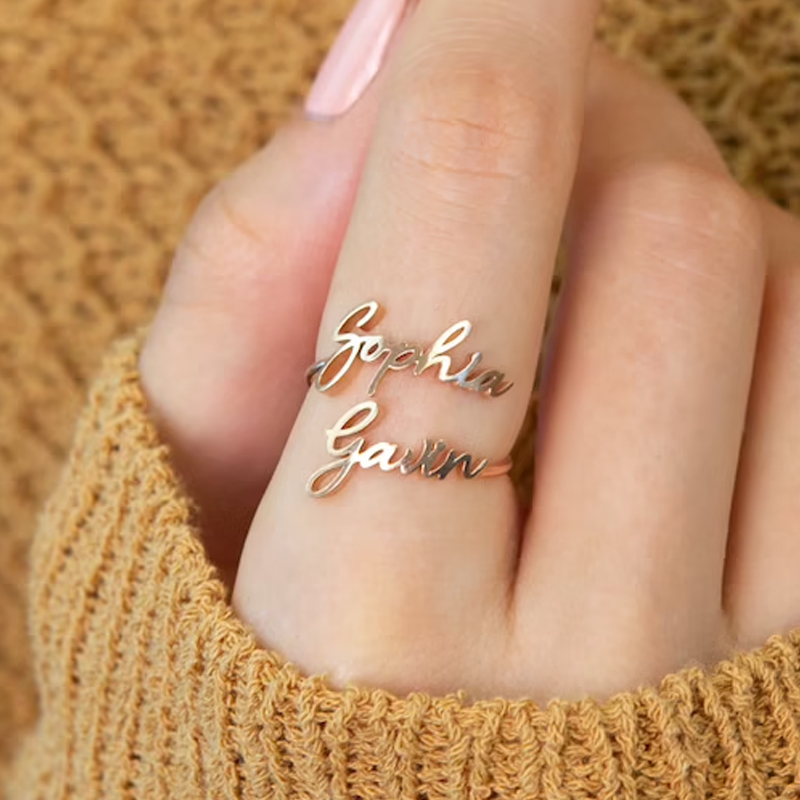 Cincin Nama Ganda Kustom untuk - Initial Ring Custom ulasan dan harga